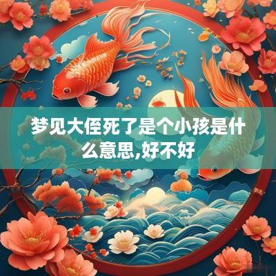 梦见大侄死了是个小孩是什么意思,好不好