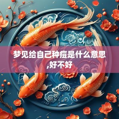 梦见给自己种痘是什么意思,好不好
