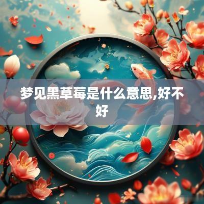 梦见黑草莓是什么意思,好不好