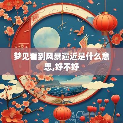 梦见看到风暴逼近是什么意思,好不好