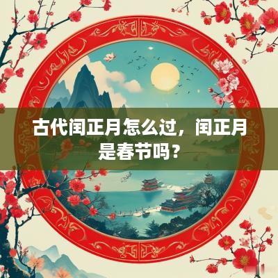 古代闰正月怎么过，闰正月是春节吗？