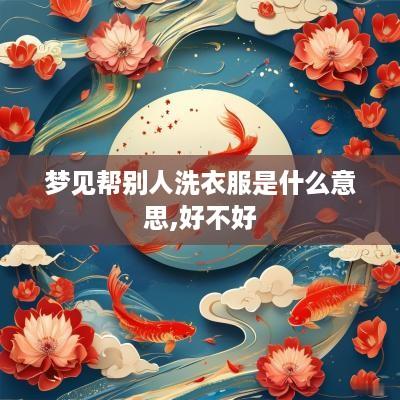 梦见帮别人洗衣服是什么意思,好不好
