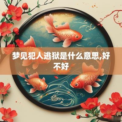 梦见犯人逃狱是什么意思,好不好