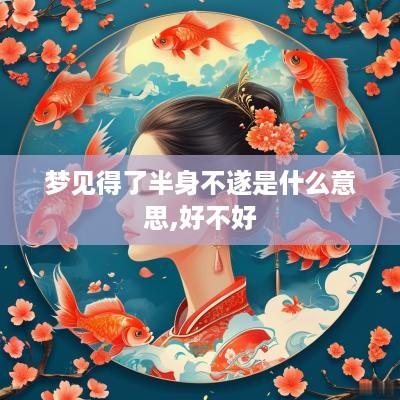 梦见得了半身不遂是什么意思,好不好