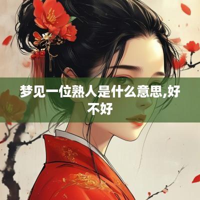 梦见一位熟人是什么意思,好不好