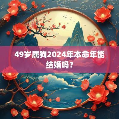 49岁属狗2025年本命年能结婚吗？