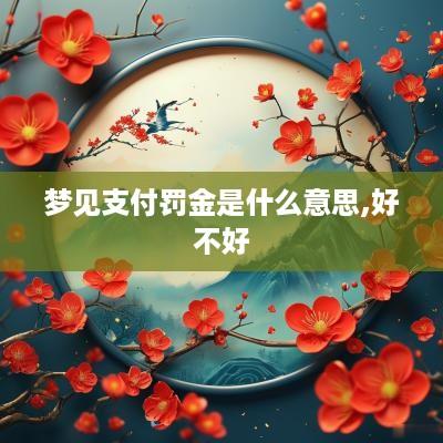 梦见支付罚金是什么意思,好不好