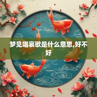 梦见唱哀歌是什么意思,好不好