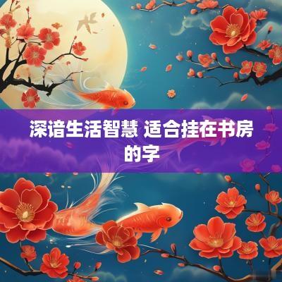 深谙生活智慧 适合挂在书房的字