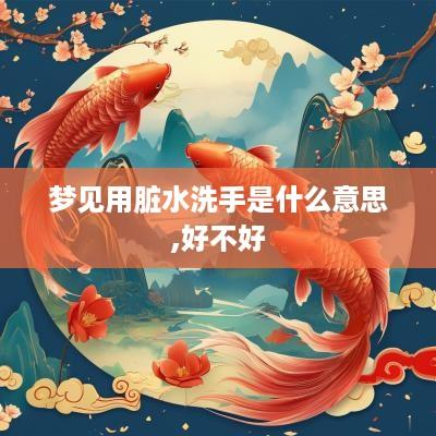 梦见用脏水洗手是什么意思,好不好