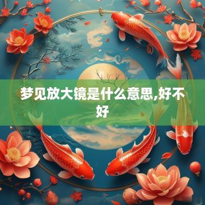 梦见放大镜是什么意思,好不好