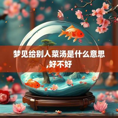 梦见给别人菜汤是什么意思,好不好
