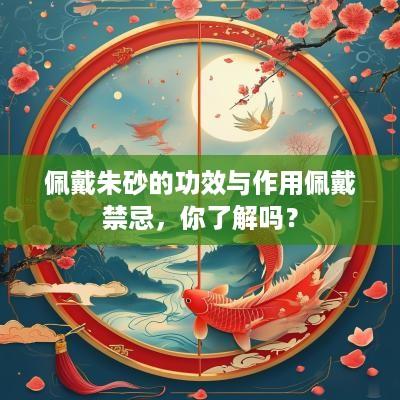 佩戴朱砂的功效与作用佩戴禁忌，你了解吗？