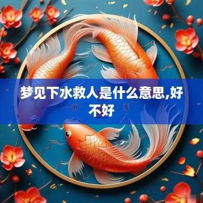 梦见下水救人是什么意思,好不好