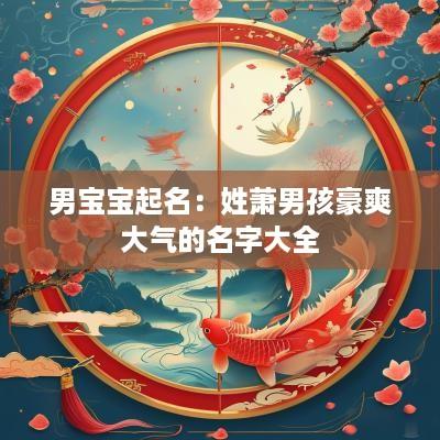男宝宝起名：姓萧男孩豪爽大气的名字大全