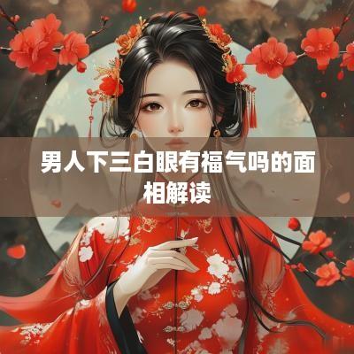 男人下三白眼有福气吗的面相解读