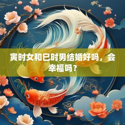 寅时女和巳时男结婚好吗，会幸福吗？