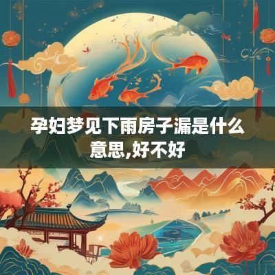 孕妇梦见下雨房子漏是什么意思,好不好
