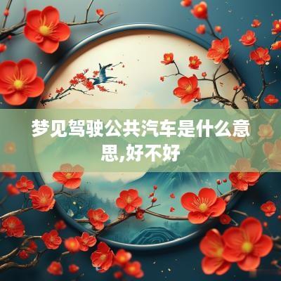 梦见驾驶公共汽车是什么意思,好不好