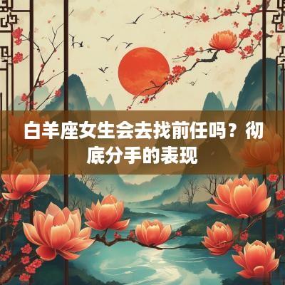 白羊座女生会去找前任吗？彻底分手的表现