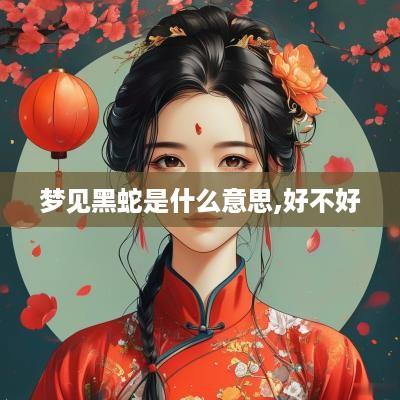 梦见黑蛇是什么意思,好不好