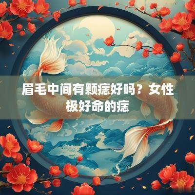 眉毛中间有颗痣好吗？女性极好命的痣