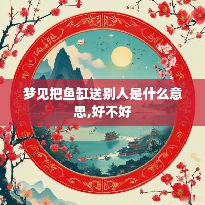 梦见把鱼缸送别人是什么意思,好不好