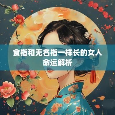 食指和无名指一样长的女人命运解析