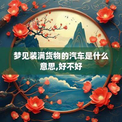 梦见装满货物的汽车是什么意思,好不好