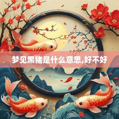 梦见黑猪是什么意思,好不好