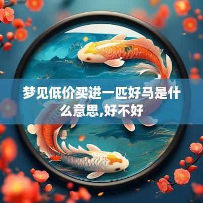 梦见低价买进一匹好马是什么意思,好不好