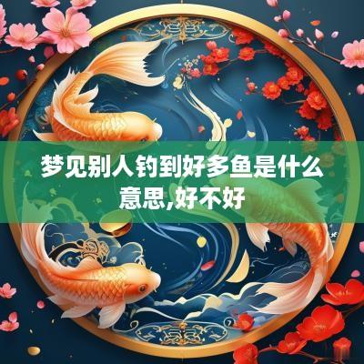 梦见别人钓到好多鱼是什么意思,好不好