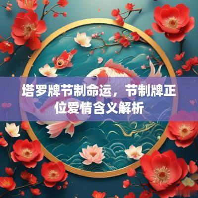 塔罗牌节制命运，节制牌正位爱情含义解析