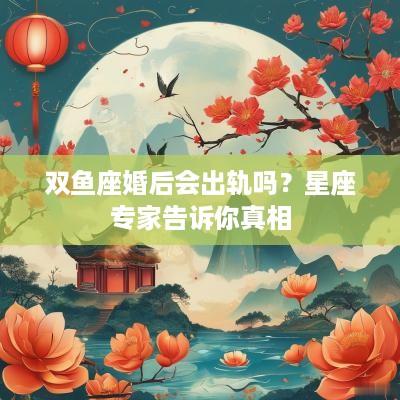 双鱼座婚后会出轨吗？星座专家告诉你真相