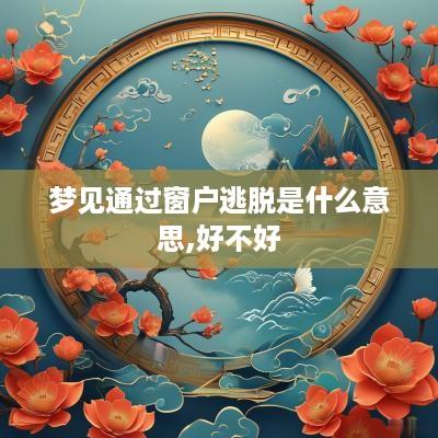 梦见通过窗户逃脱是什么意思,好不好