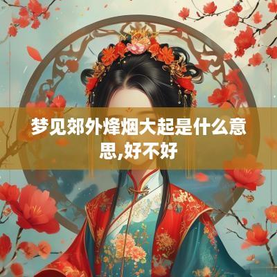 梦见郊外烽烟大起是什么意思,好不好