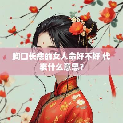 胸口长痣的女人命好不好 代表什么意思？