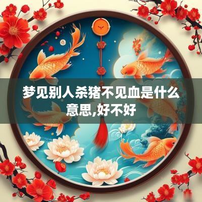 梦见别人杀猪不见血是什么意思,好不好