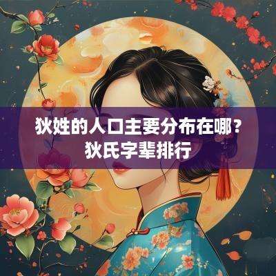 狄姓的人口主要分布在哪？狄氏字辈排行