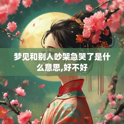 梦见和别人吵架急哭了是什么意思,好不好