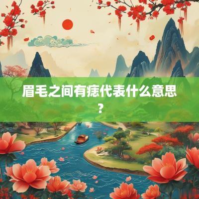 眉毛之间有痣代表什么意思？