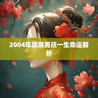 2004年属猴男孩一生命运解析