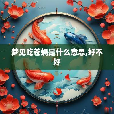 梦见吃苍蝇是什么意思,好不好