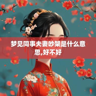 梦见同事夫妻吵架是什么意思,好不好