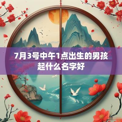 7月3号中午1点出生的男孩起什么名字好