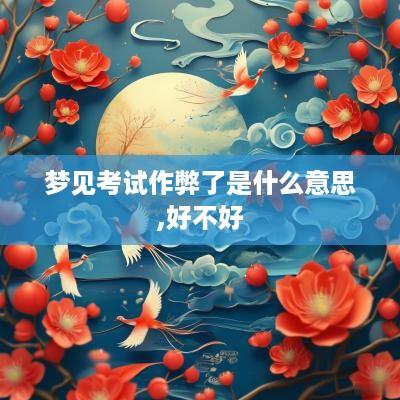 梦见考试作弊了是什么意思,好不好