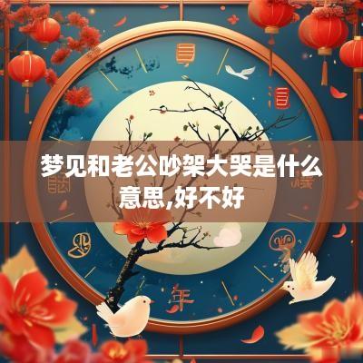 梦见和老公吵架大哭是什么意思,好不好