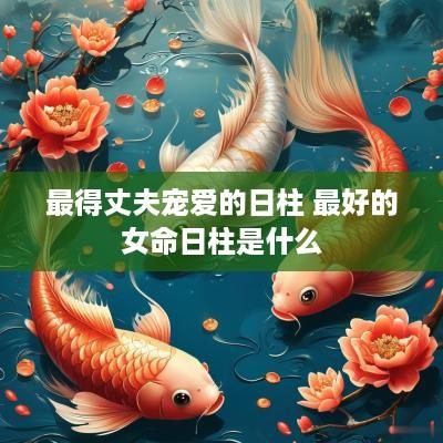 最得丈夫宠爱的日柱 最好的女命日柱是什么