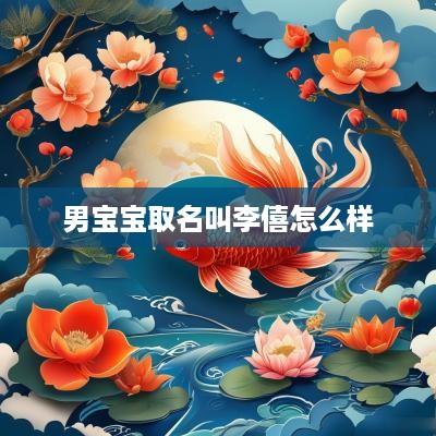 男宝宝取名叫李僖怎么样