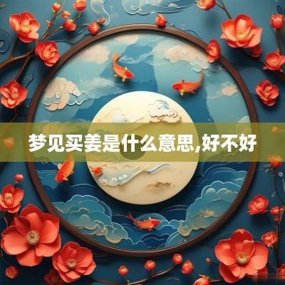 梦见买姜是什么意思,好不好